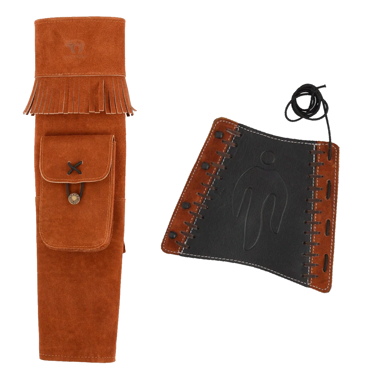 Rückenköcher Bearpaw Indian Summer + Armschutz Dutchman honigbraun - kb-bogensport