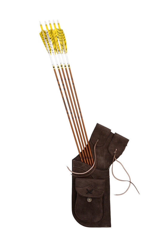 Holsterköcher Pfeilköcher Bearpaw Traditional RH dunkelbraun - kb-bogensport