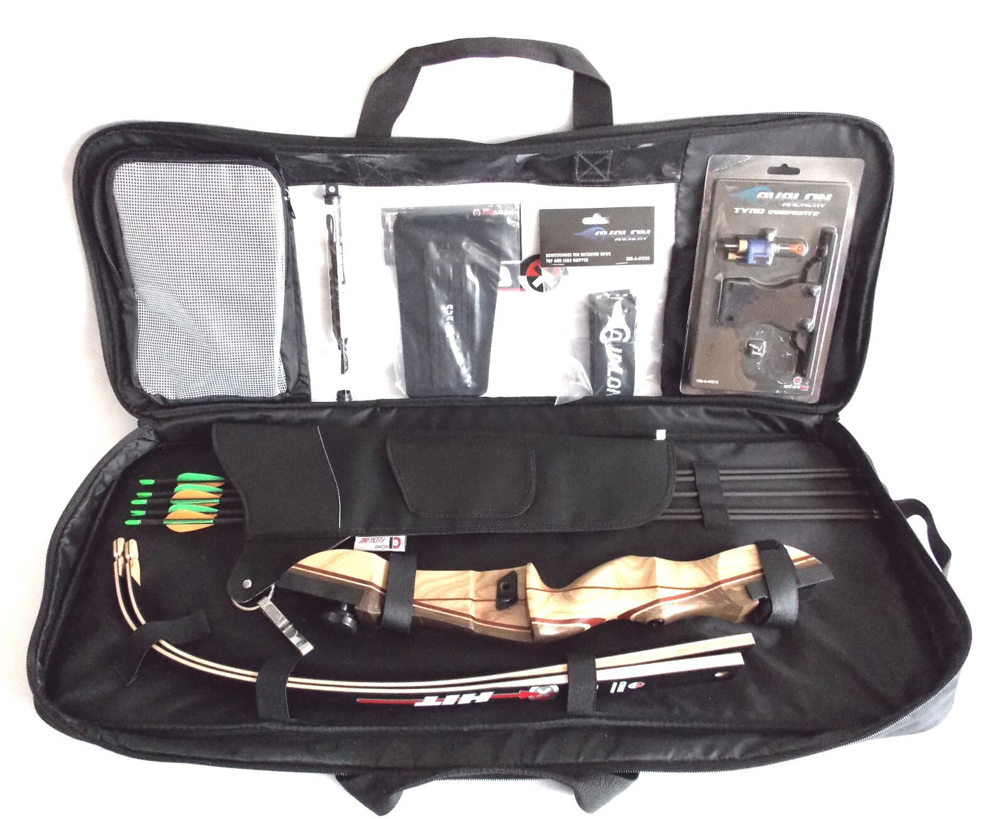 Einsteiger Bogenset mit Tasche und Zubehör für Kinder und Erwachsene 6 Pfeile, Köcher