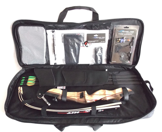 Einsteiger Bogenset mit Tasche und Zubehör für Kinder und Erwachsene 6 Pfeile, Köcher